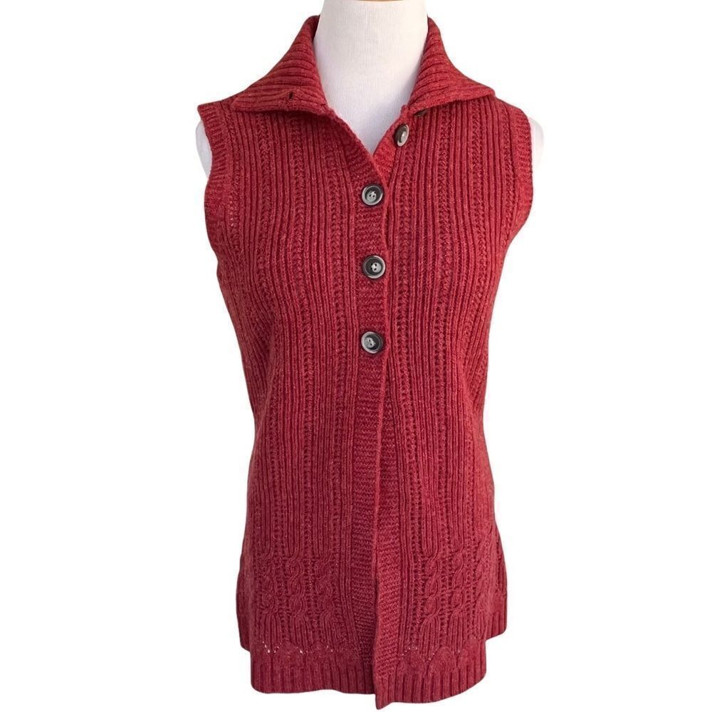 Woolrich 100% Lamb’s Wool Sleeveless Cardigan S NWT